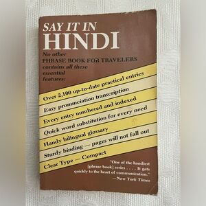 Hindi language pocket guide learning book